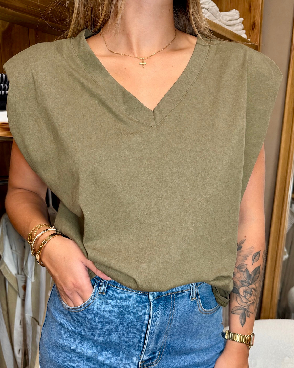T-shirt kaki