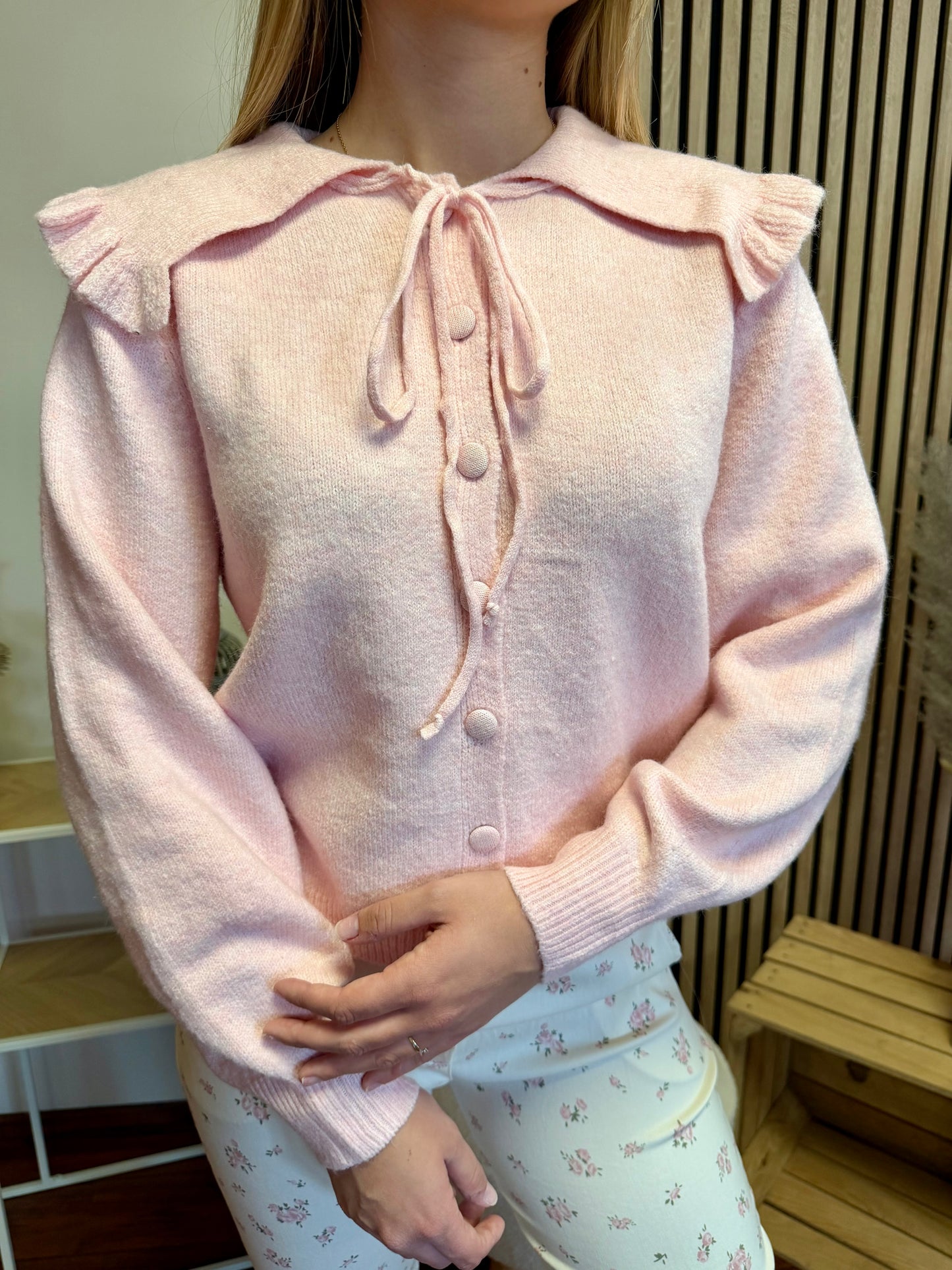 Gilet col rose