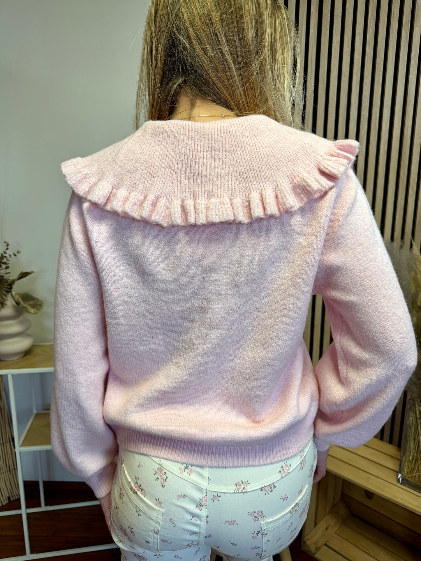 Gilet col rose