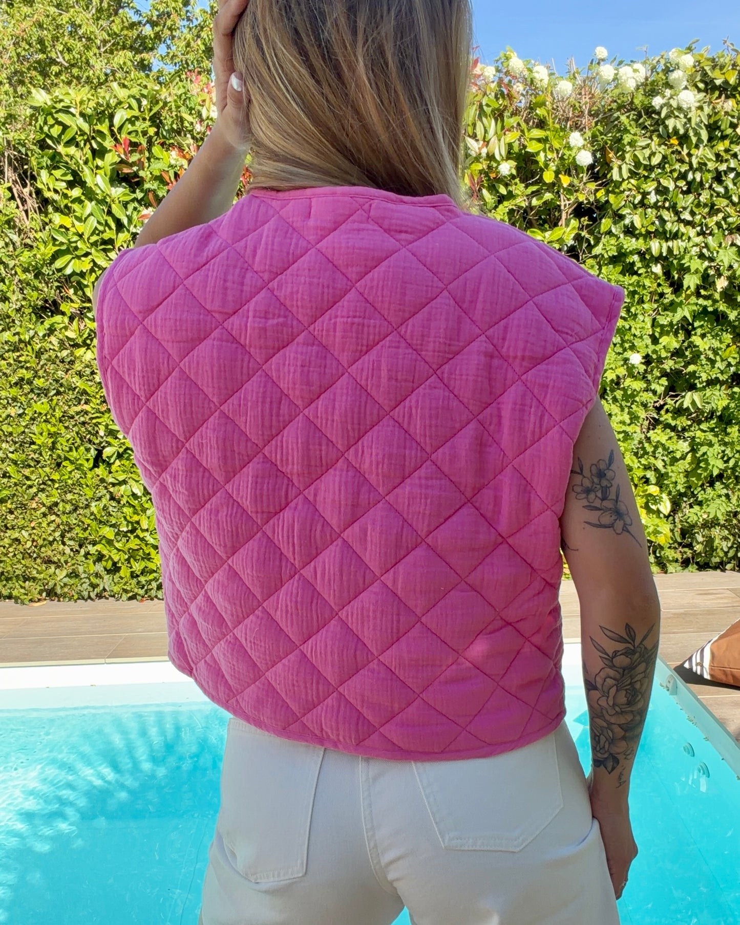 Veste sans manche Rose