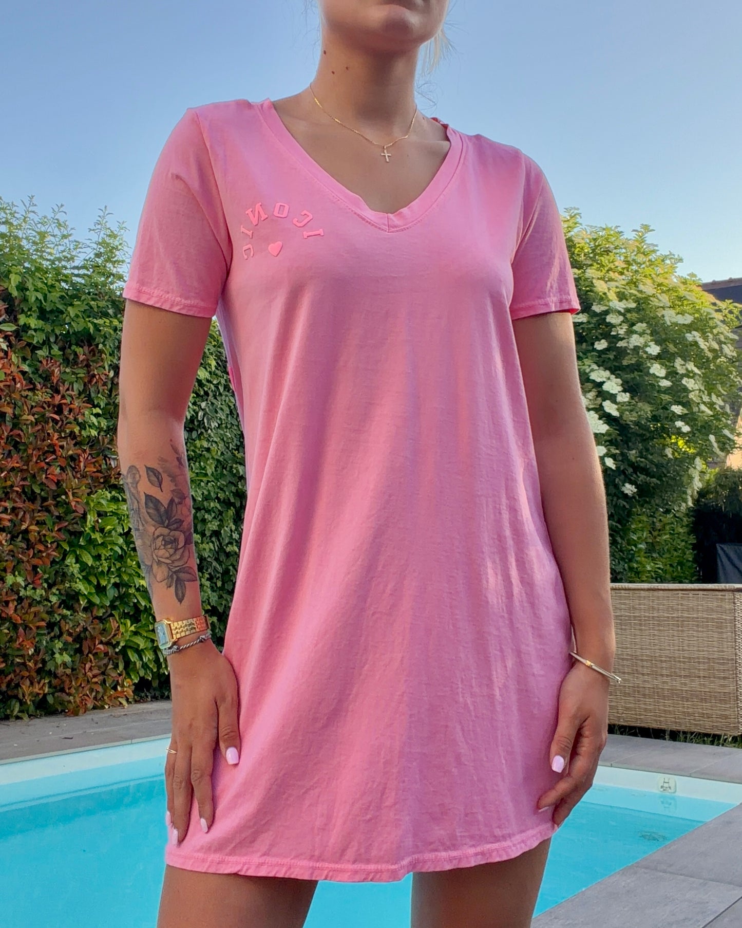 Robe courte ICONIC rose