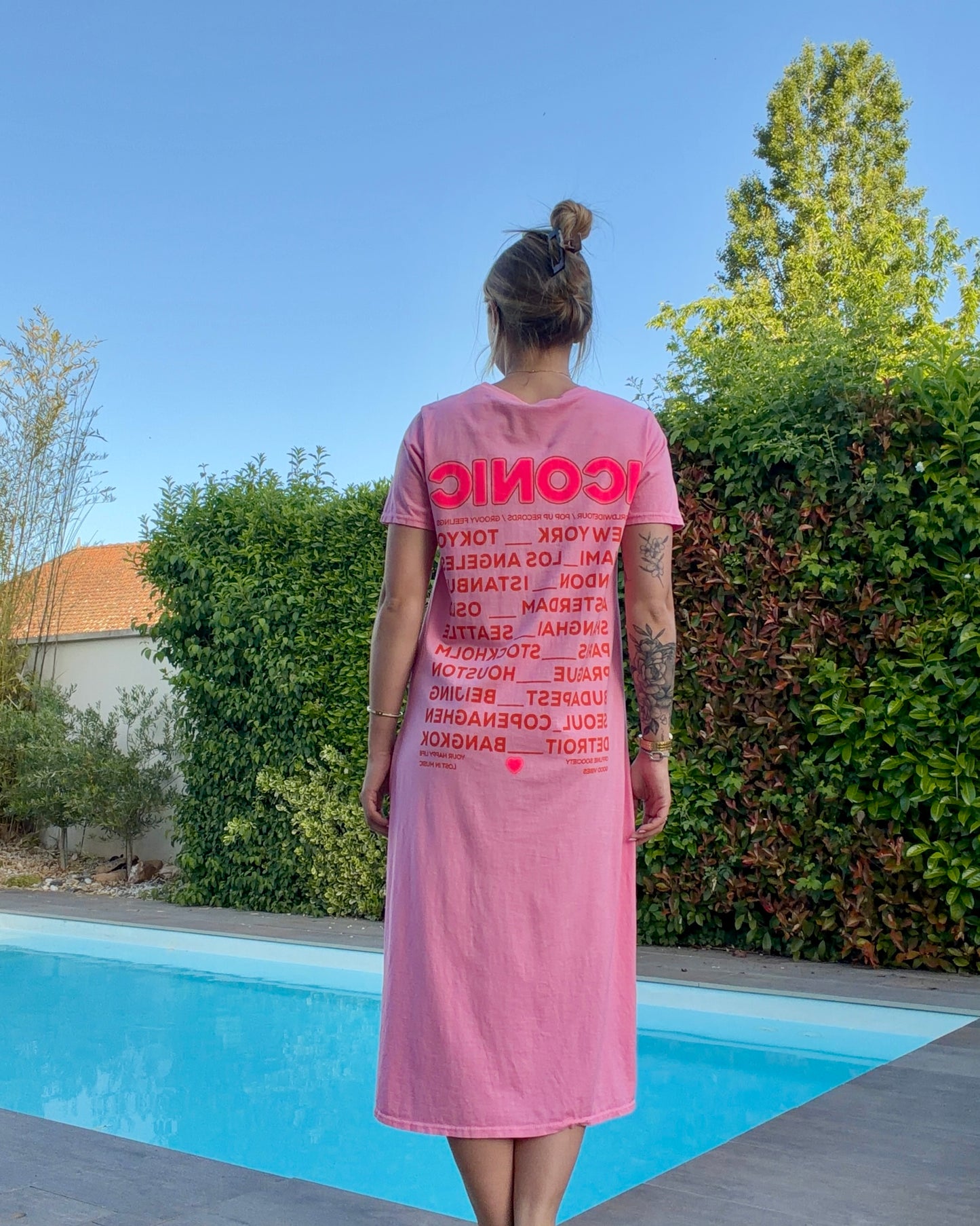 Robe longue ICONIC rose
