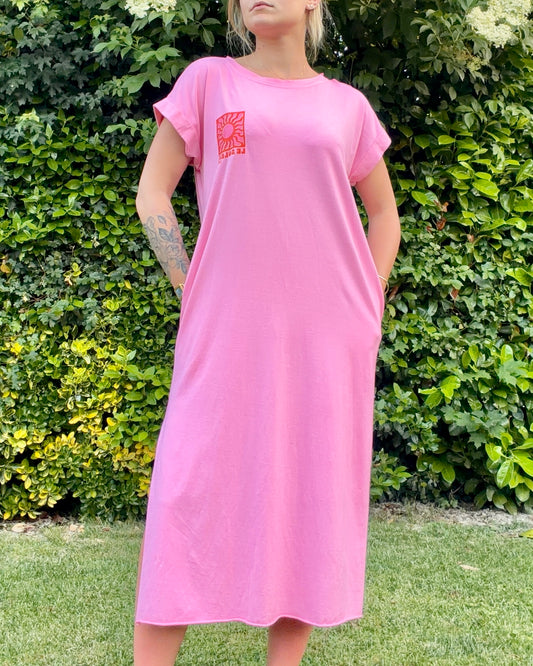 Robe longue LE SOLEIL rose