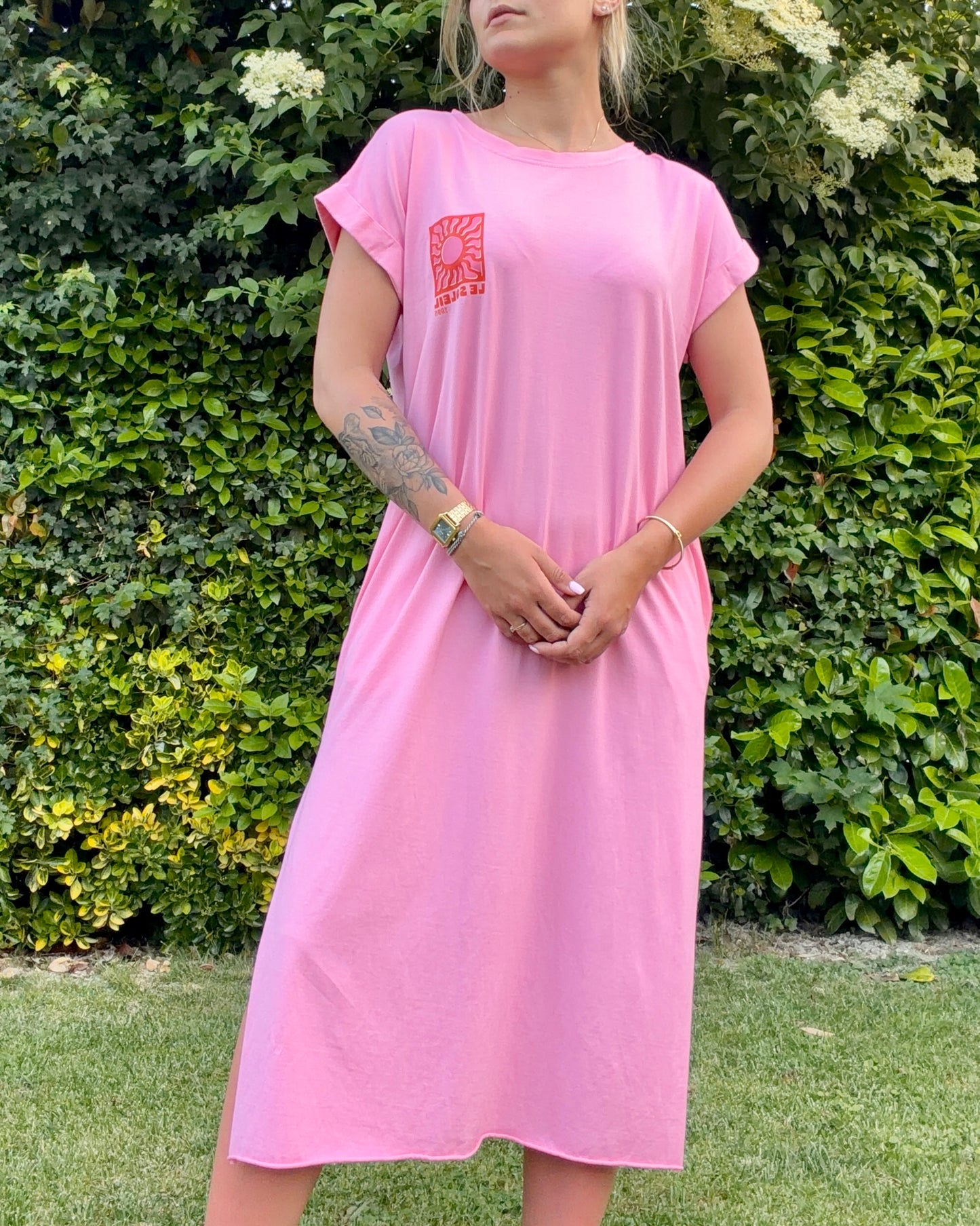 Robe longue LE SOLEIL rose